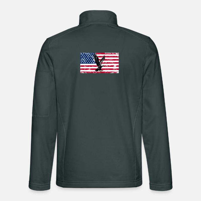 Liberty Eagle over US flag Unisex Softshell Jacket