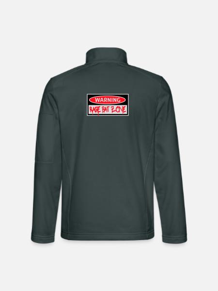 Warning Rage Bait Caution Zone Sign Fun Warning - Unisex Softshell Jacket - mouse grey - Back