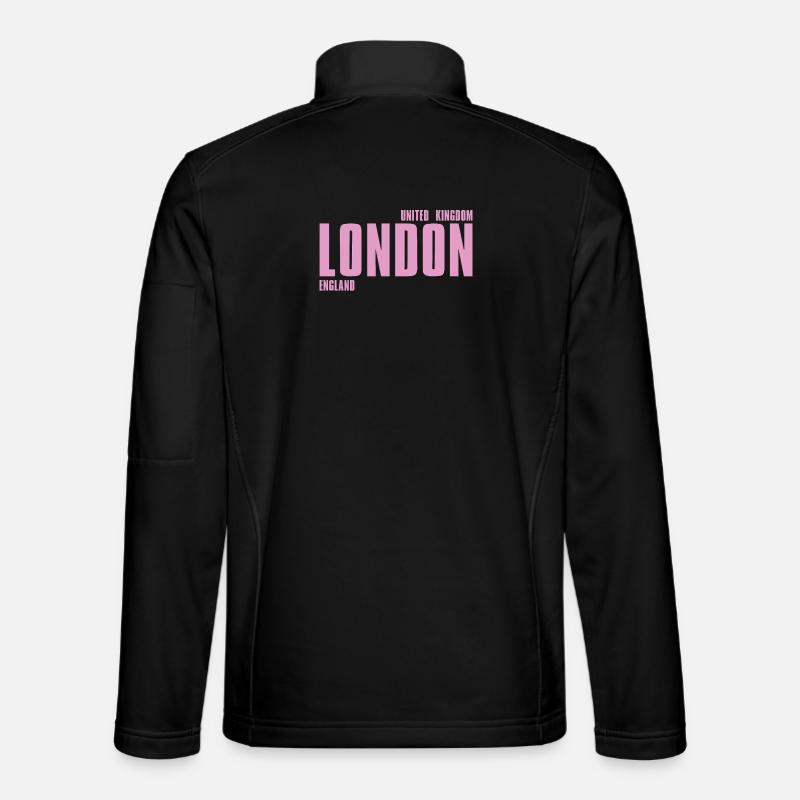 Typographie londonienne Pink Bold - Veste en tissu softshell Unisexe - noir