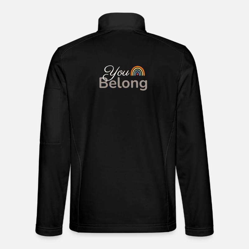 Tu appartiens à Rainbow Heart Design - Veste en tissu softshell Unisexe - noir