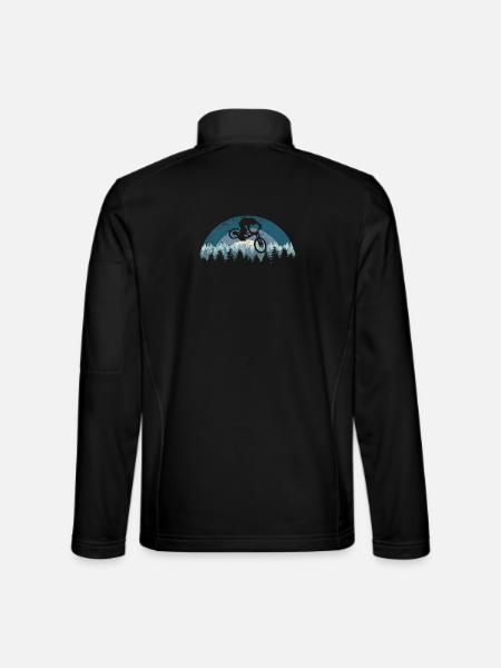 Forest Night MTB Jump - Unisex Softshell Jacket - black
