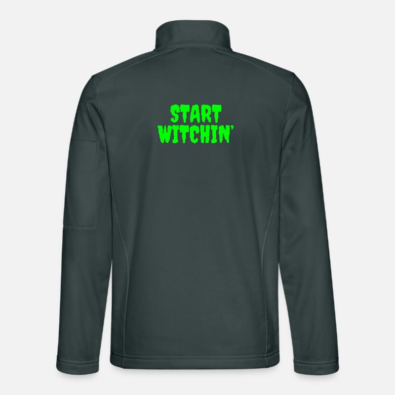 Vibrant Green Witching Start Phrase Unisex Softshell Jacket