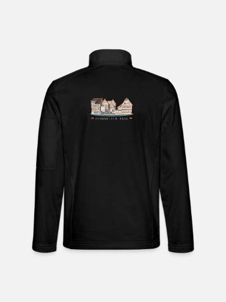 Schwäbisch Hall, Süddeutschland, Zeichnung - Unisex Softshelljacke - Schwarz - Hinten
