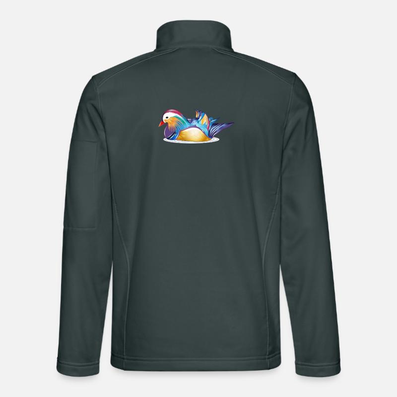 Colourful mandarin duck on the water – colourful elegance Unisex Softshell Jacket