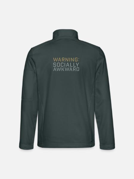 Warning Socially Awkward Funny Social Clumsy - Unisex Softshell Jacket - mouse grey - Back