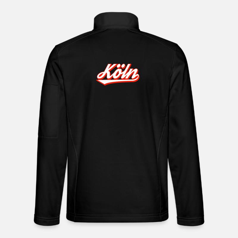 Cologne lettering design with red contour Unisex Softshell Jacket