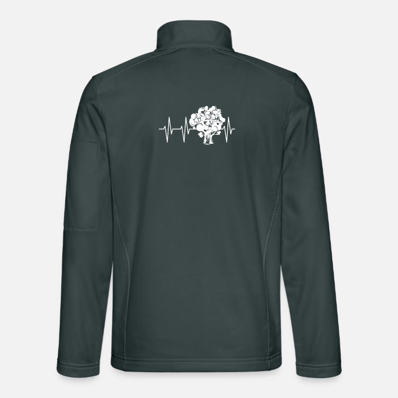 Heartbeat pulse tree illustration nature icon logo Unisex Softshell Jacket