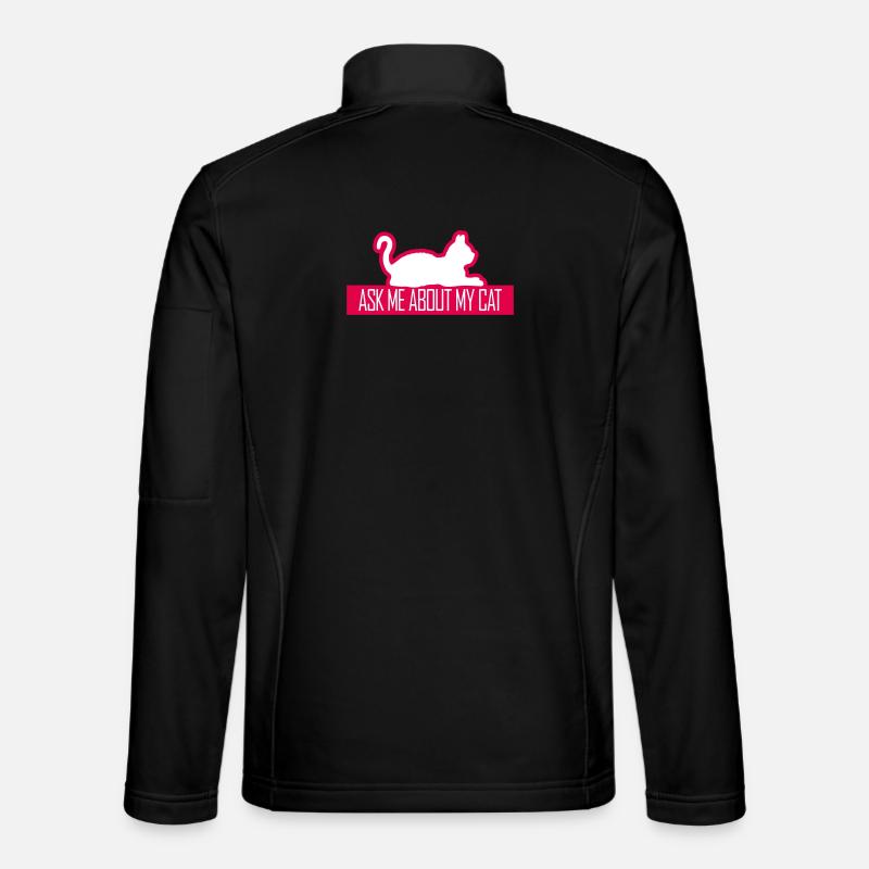 Demandez-moi pour mon chat Chat Amour des animaux Animaux Veste en tissu softshell Unisexe