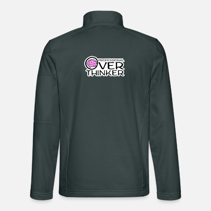 Professional Overthinker Funny Brooding Anxiety Logo Unisex Softshell Jacket