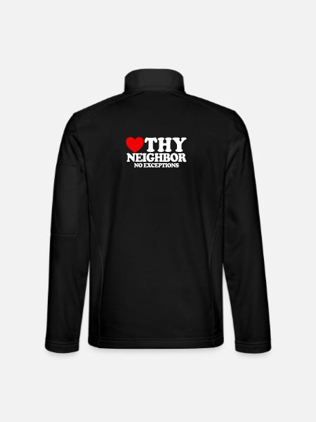 Love your neighbor – without exception. Christian - Unisex Softshell Jacket - black