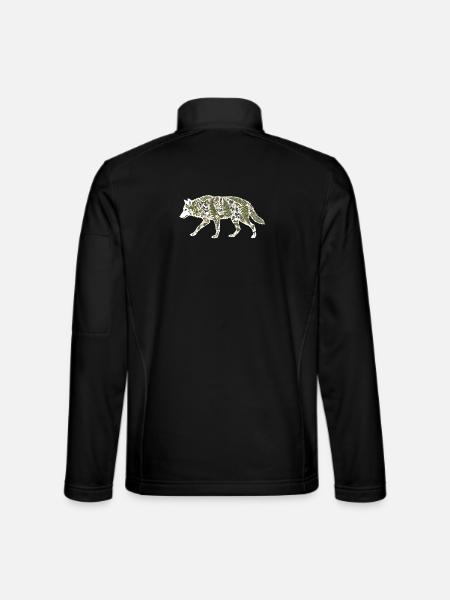 wolf botanical - Unisex Softshell Jacket - black