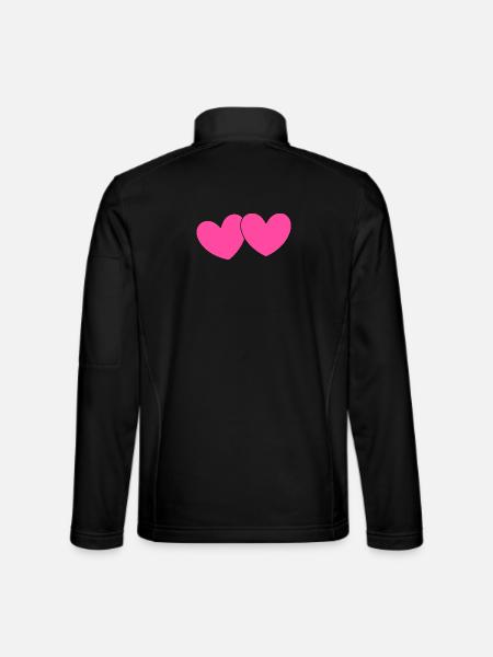 Cœur Rose Cœur Cadeau Rose Pink Saint-Valentin - Veste en tissu softshell Unisexe - noir - Dos