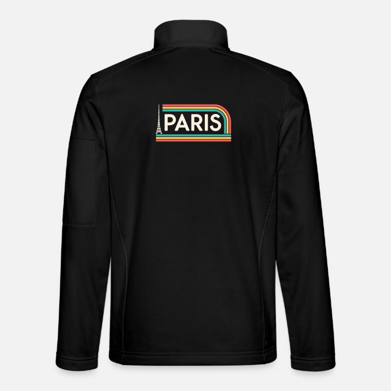 Paris Rainbow Retro - Unisex Softshell Jacket - black