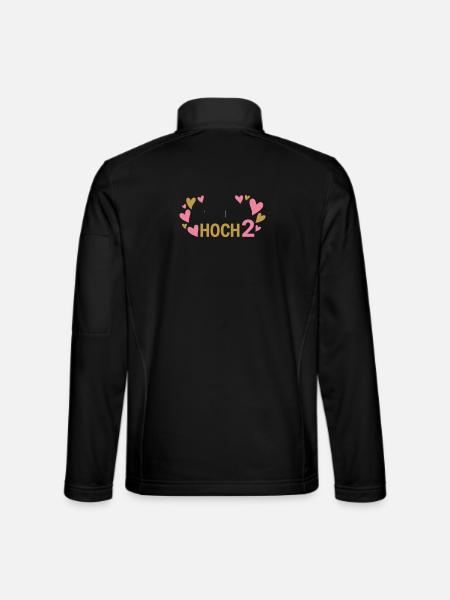 Hoch 2 Herz Zwillinge Zweifache Mutter - Unisex Softshelljacke - Schwarz