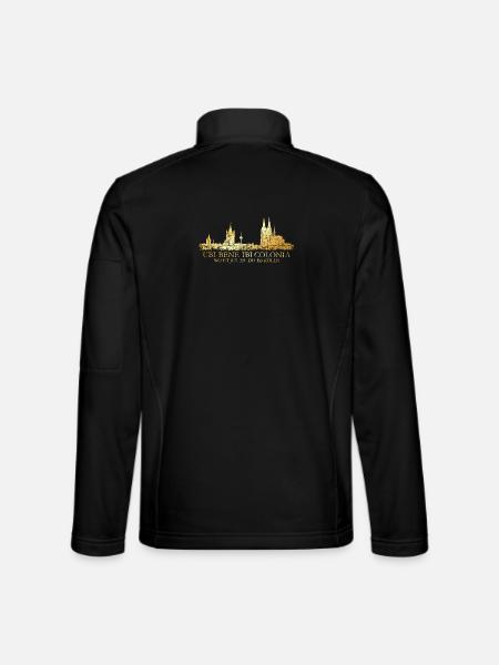 Kölner Skyline mit römischem Köln Spruch Ubi Bene - Unisex Softshelljacke - Schwarz - Hinten