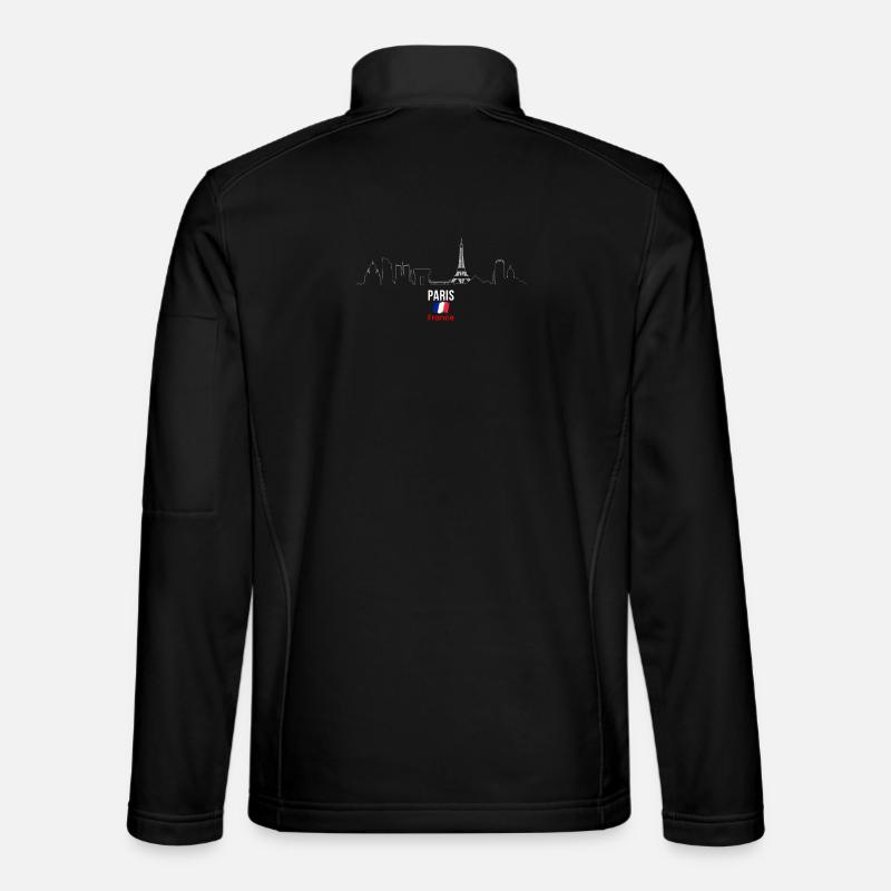Paris Skyline Linie Kunst - Unisex Softshelljacke - Schwarz