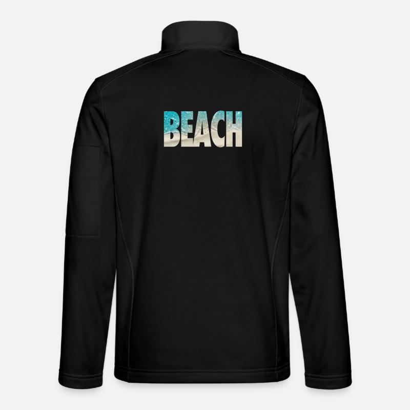 Tropical BEACH Ocean Text Vibe - Unisex Softshell Jacket - black