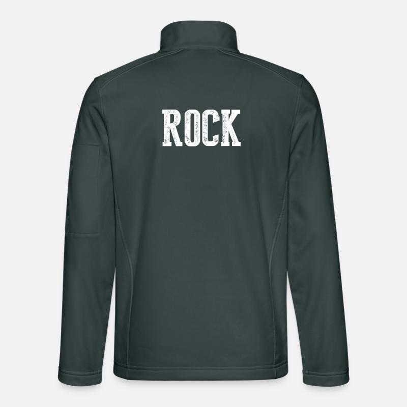 Conception typographique vintage rock and roll Veste en tissu softshell Unisexe