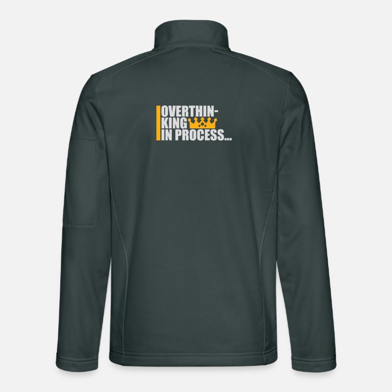 Overthinking In Process Funny Brooding Saying Logo Unisex Softshell Jacket