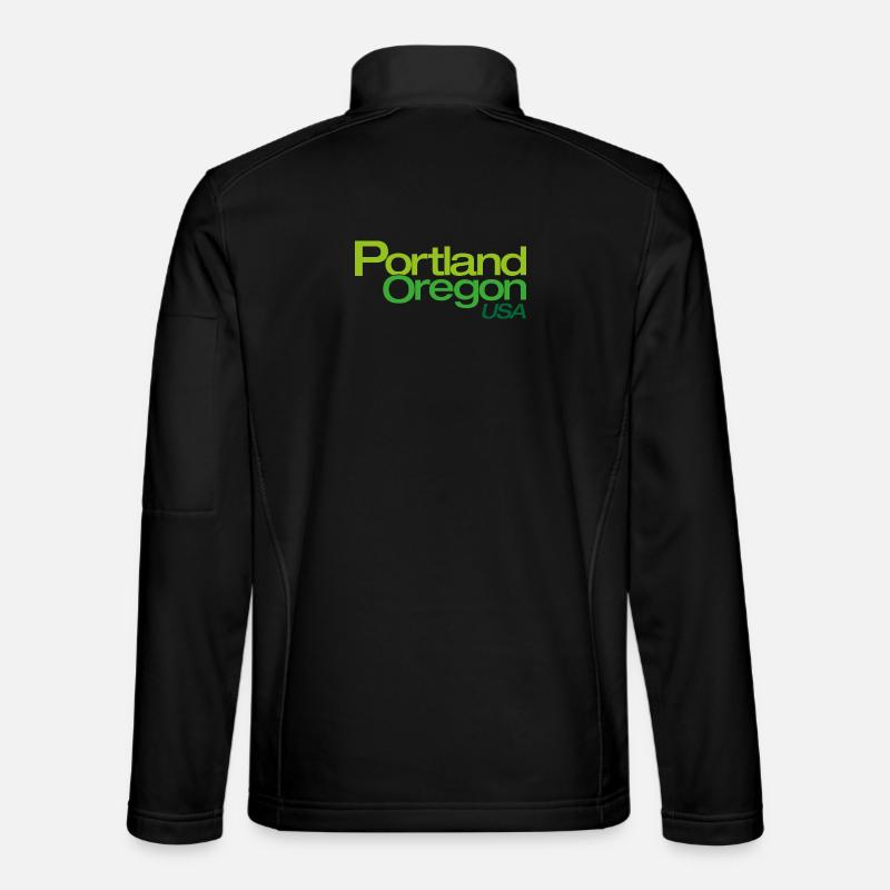 Portland Gradient City Logo - Unisex Softshell Jacket - black