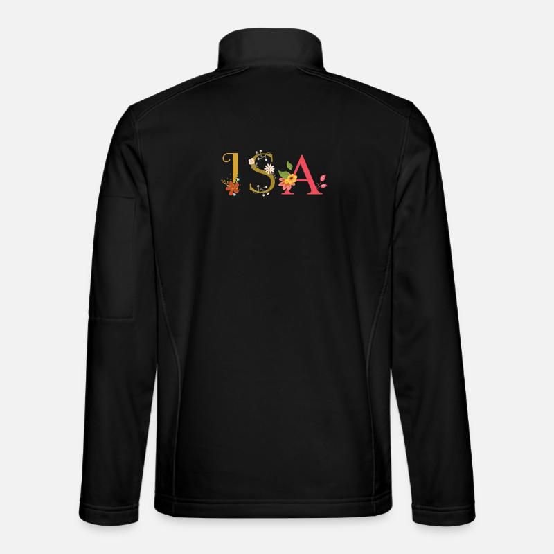 ISA Name mit Blumen geschmückt - Unisex Softshelljacke - Schwarz