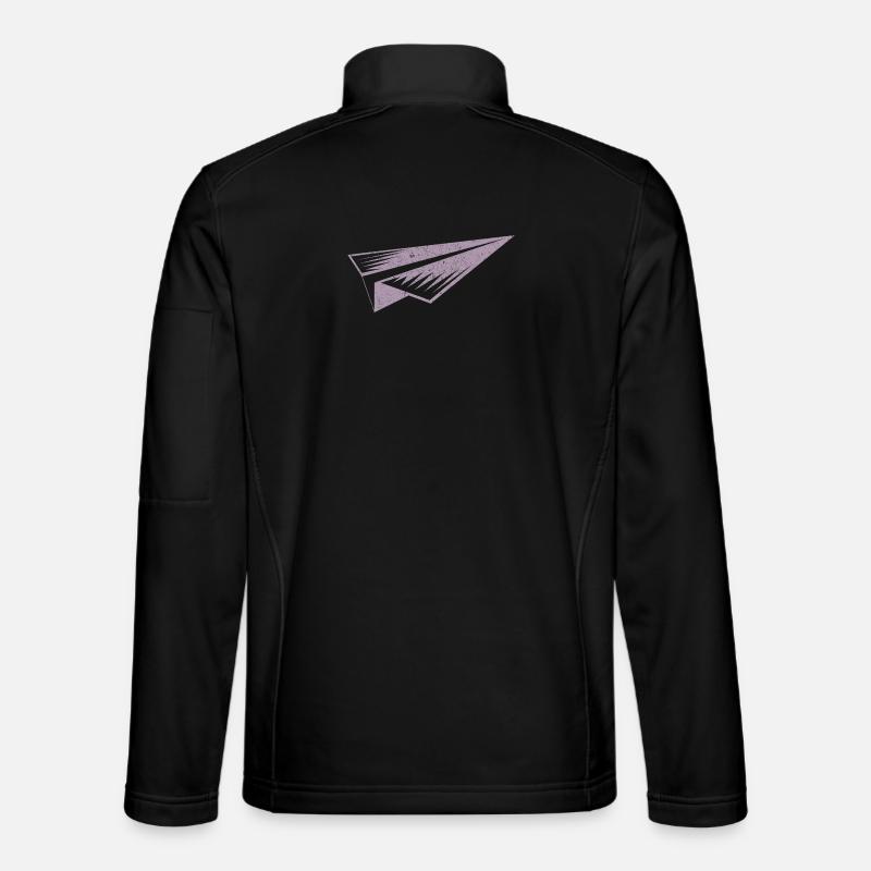 Paper airplane silhouette grunge style - Unisex Softshell Jacket - black