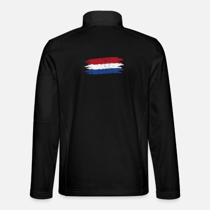 Dutch Flag Brush Strokes Tee - Unisex Softshell Jacket - black