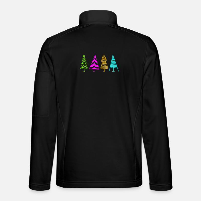 Bunte Weihnachtsbaum-Illustration - Unisex Softshelljacke - Schwarz