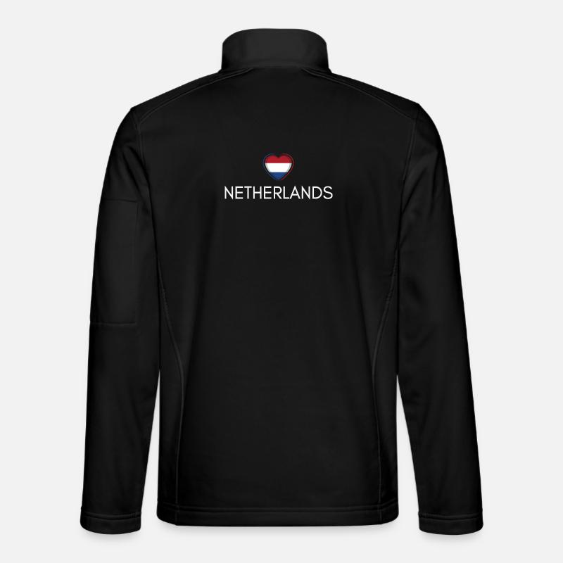 Cœur avec drapeau des Pays-Bas - Veste en tissu softshell Unisexe - noir