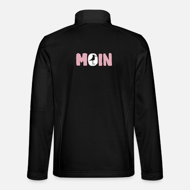 Moin mit Möwe - Unisex Softshelljacke - Schwarz
