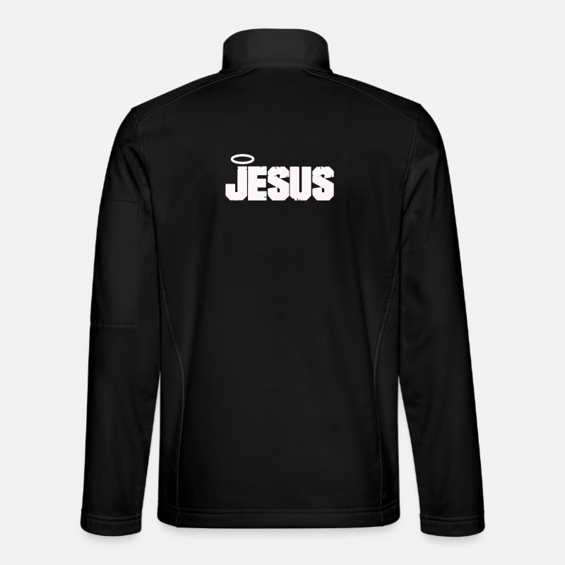 Lettres de Jésus avec auréole - Veste en tissu softshell Unisexe - noir