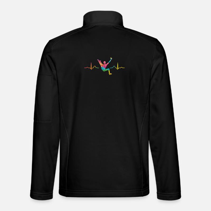 Boulderer heartbeat Bouldering Bouldering - Unisex Softshell Jacket - black