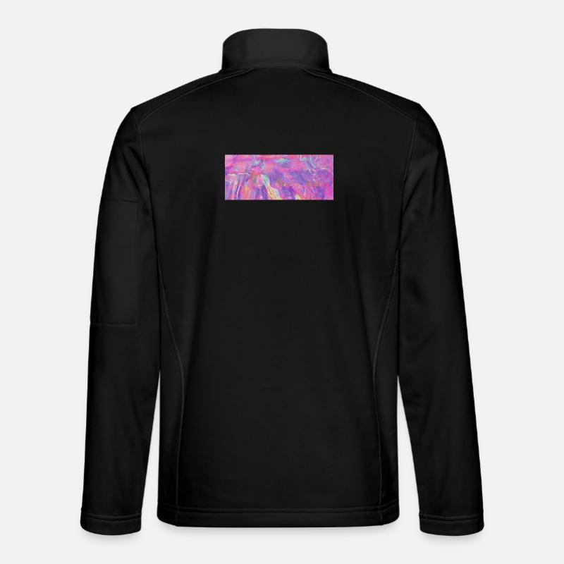 Farbstrudel Neon Wellen - Unisex Softshelljacke - Schwarz