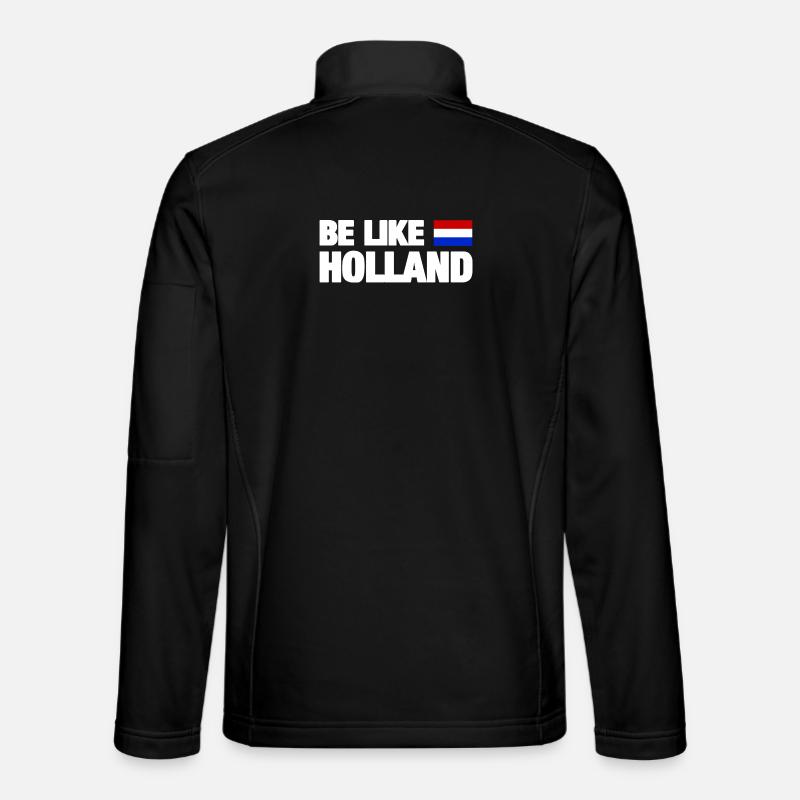 Holland Flag Design Motif - Unisex Softshell Jacket - black
