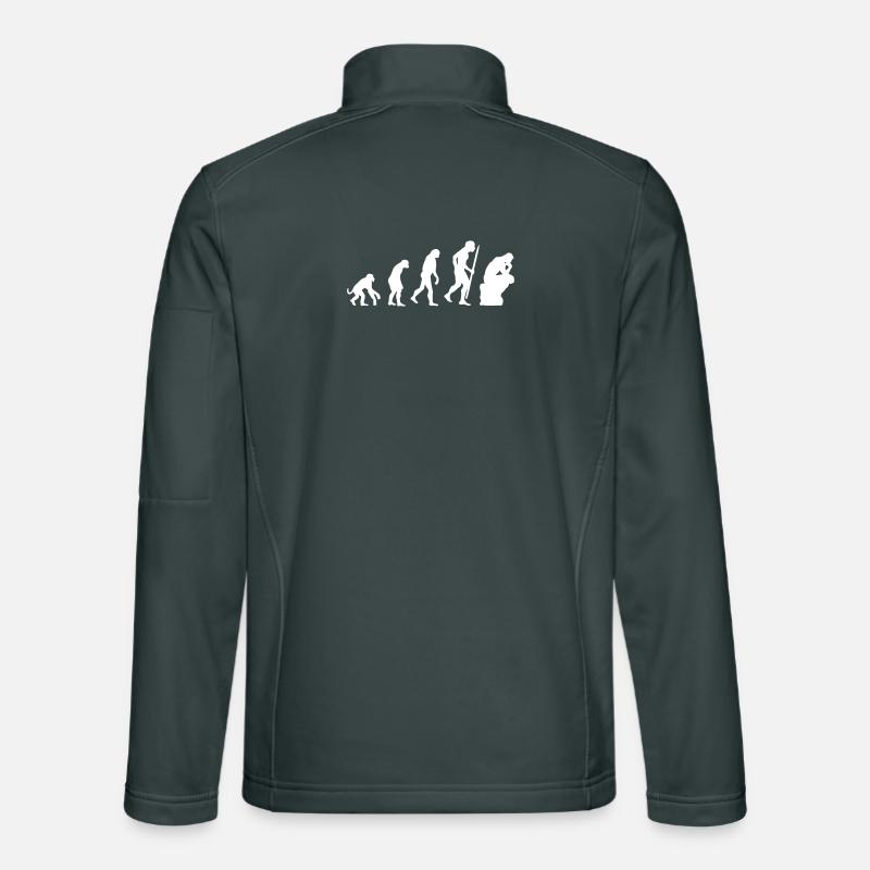 Evolution of thinker philosophy philosopher funny Unisex Softshell Jacket