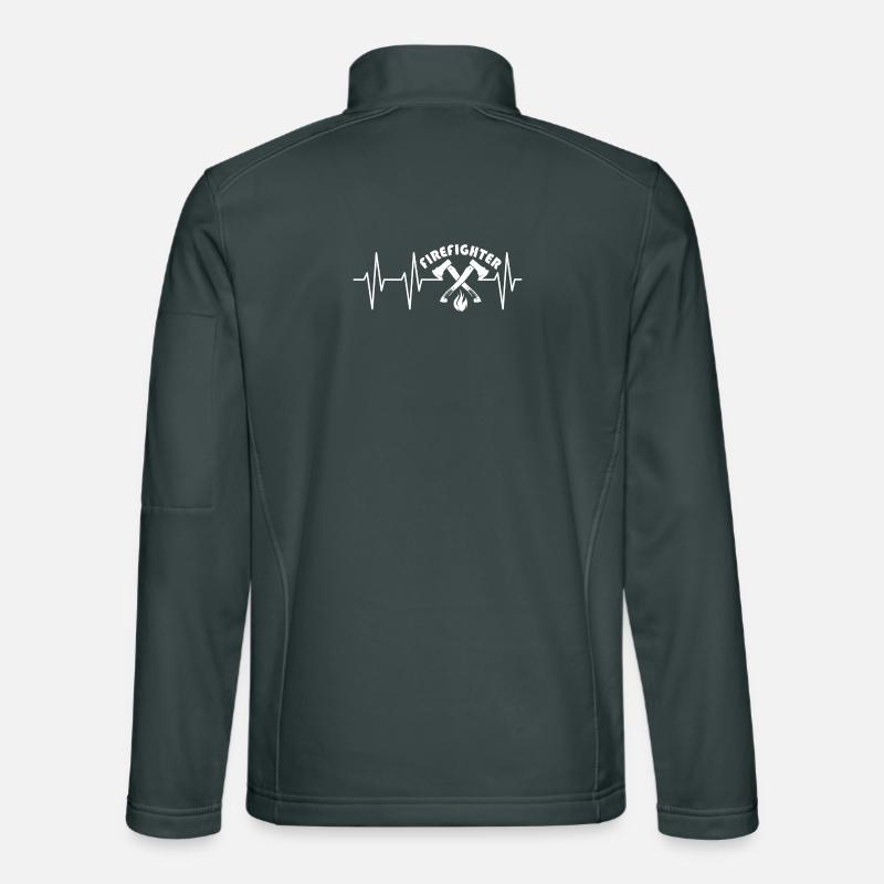 logo de pompier symbole de pompier héros de battement de cœur Veste en tissu softshell Unisexe