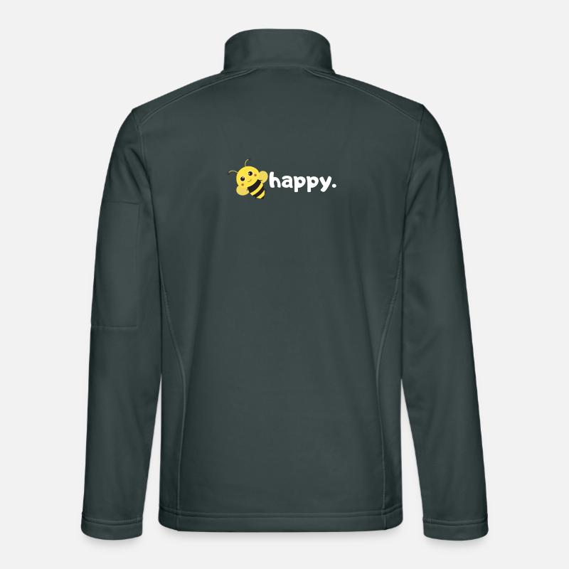 Bee Happy. Be happy. |funny wordplay bee design| Unisex Softshell Jacket
