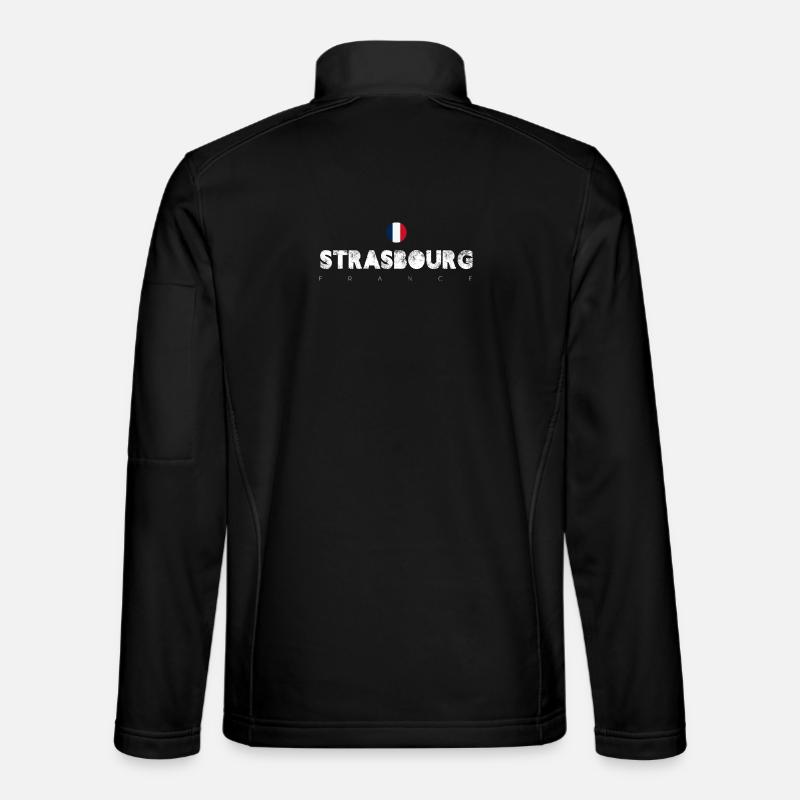 Straßburg Distressed Flagge Typografie - Unisex Softshelljacke - Schwarz