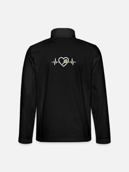 Tennis Herz Schläger Ball Sport Leidenschaft - Unisex Softshelljacke - Schwarz - Hinten