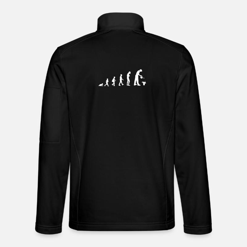 Evolution from baby to gardener - Unisex Softshell Jacket - black