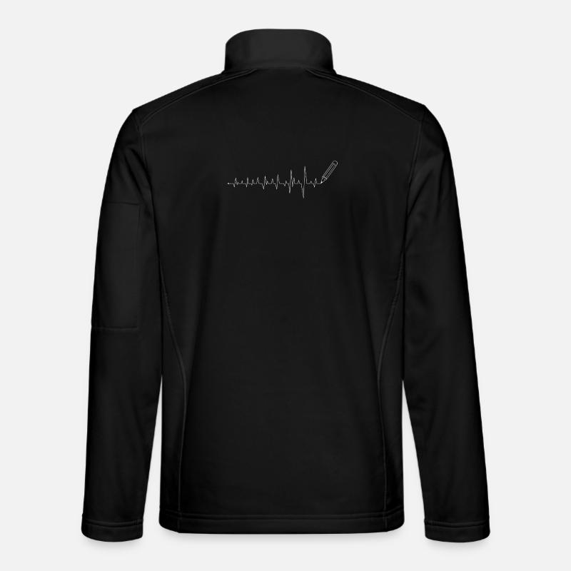 ECG Pencil Line Art - Unisex Softshell Jacket - black