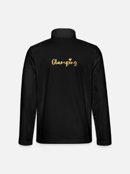 Glamping Heart Gold Luxury Camping Camper - Unisex Softshell Jacket - black - Back