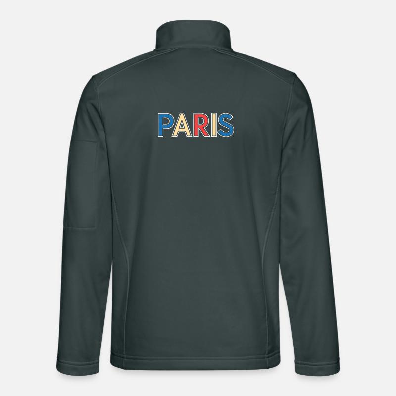 Paris Color Block Typography Veste en tissu softshell Unisexe