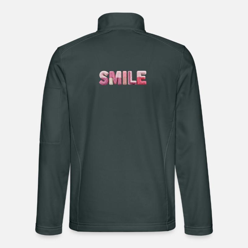 Tendance en patchwork de lettrage de sourire moelleux Veste en tissu softshell Unisexe