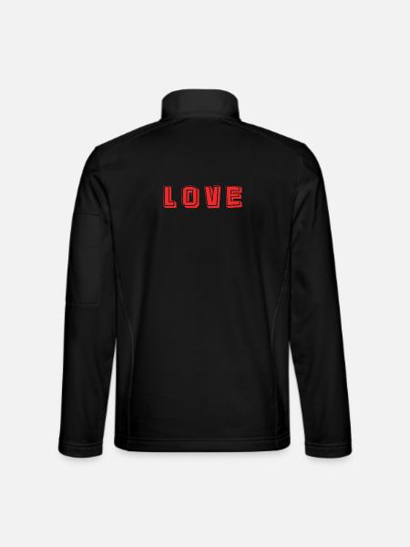 HERZ. HERZ. VALENTINSTAG. LIEBE. LIEBE. PAAR. - Unisex Softshelljacke - Schwarz - Hinten
