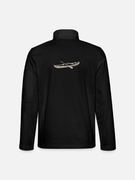 Let Love Win Kayak Print - Unisex Softshell Jacket - black