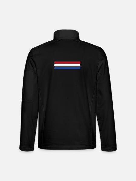 Niederlande Flagge Minimal - Fahne Fan Streifen De - Unisex Softshelljacke - Schwarz - Hinten