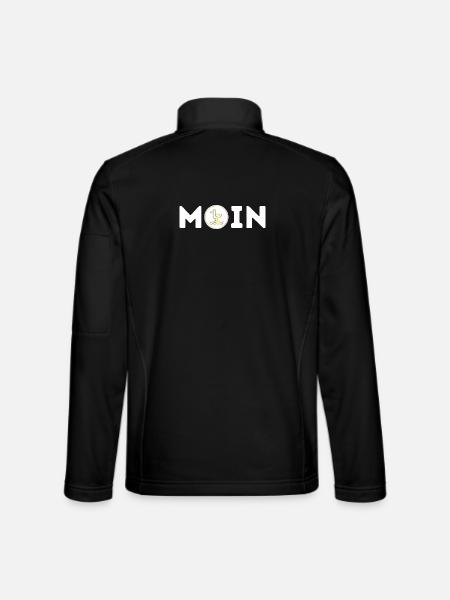 Moin mit Möwe S/W - Unisex Softshelljacke - Schwarz