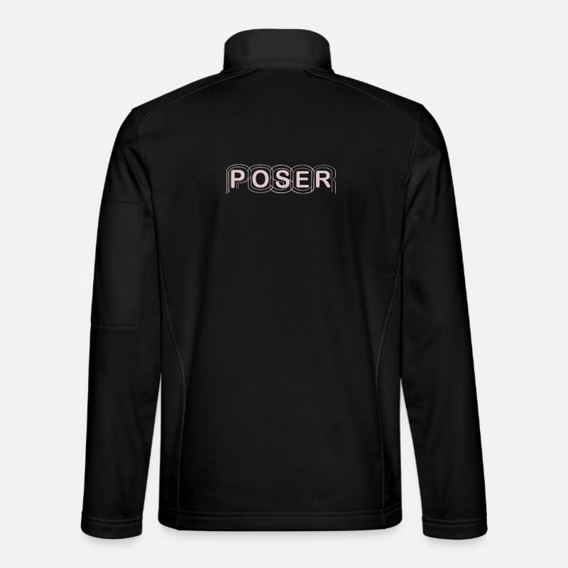 Minimalistisches POSER-Textdesign - Unisex Softshelljacke - Schwarz