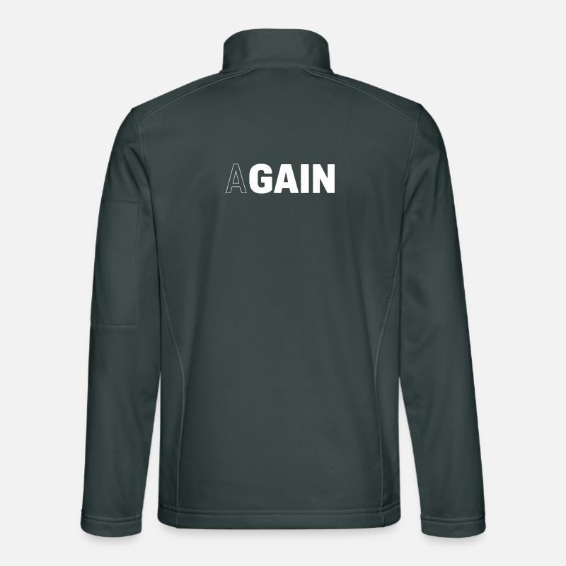 Hidden Gain — AGAIN Typography Motivational Unisex Softshell Jacket